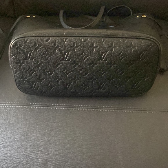 Louis Vuitton black leather neverfull MM - Picture 4 of 6